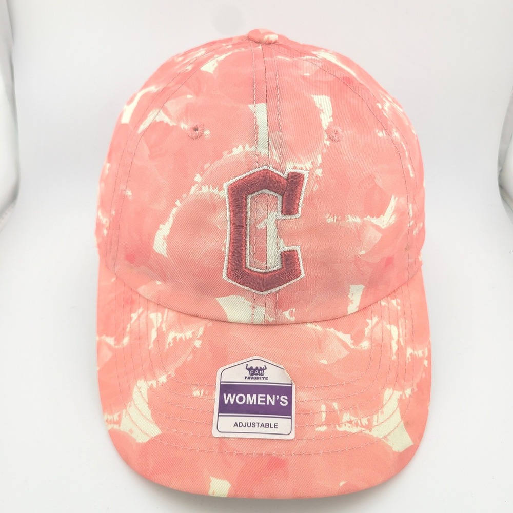 Fan Favorite MLB Cleveland Guardians Cap Womens Coral Tie Dye Adjustable Hat